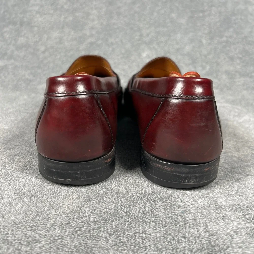 Cole Haan Mens Burgundy Leather Tassel Loafers 10.5 D 03507 Dress Shoes